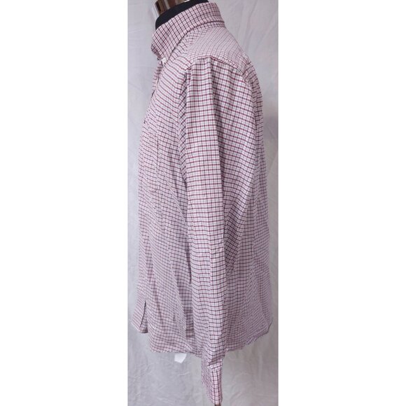 LL Bean Mens 16.5-33 Red Plaid Single Needle Tailoring Button Down Soft Shirt - Picture 5 of 10